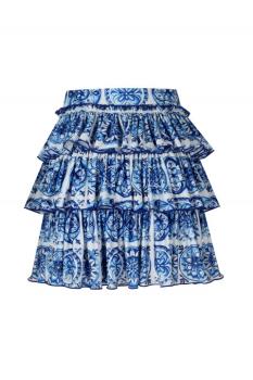 Helianthus Bleu Blanc Skirt