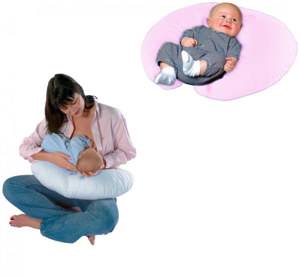 Sema Bebe Emzirme ve Bebek Destek Minderi - Pembe Fiyonk
